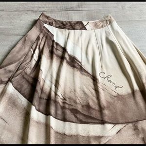 Chanel logo print long skirt